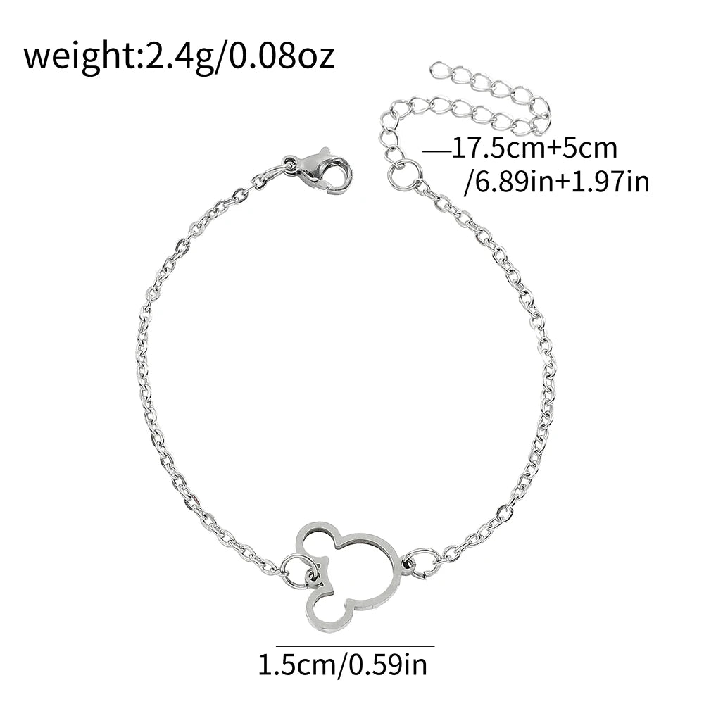 Disney Cartoon Anime Mickey Mouse Bracelet Fashion Cute Mickey Mouse Bangle For Women Girls Jewellery Gifts